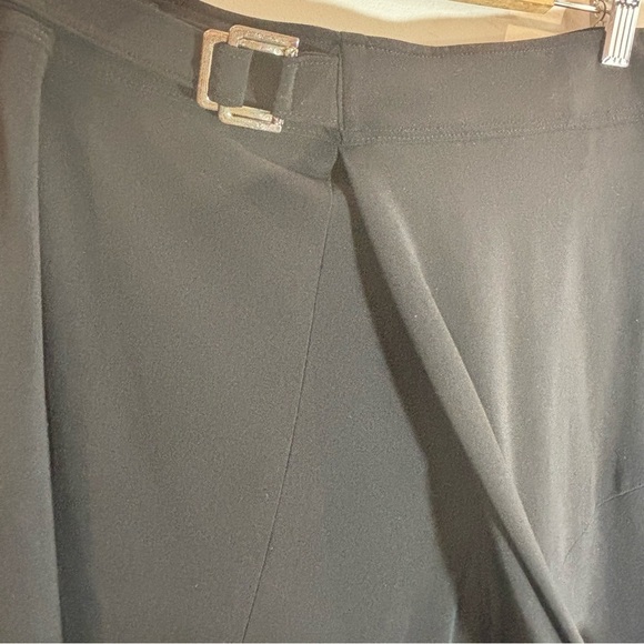 JOSEPH RIBKOFF Sz 8 Cross Over Square Buckle Belt Tapered Leg Slinky Pants - Picture 7 of 8